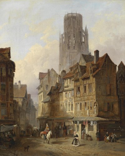 City Scene from Roubaix by Francois Antoine Bossuet